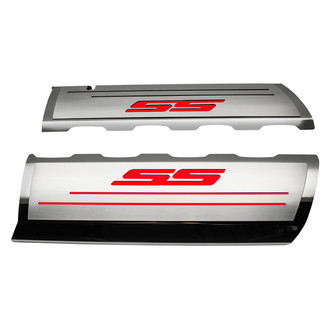 ACC® - Brushed Top Plate for Fuel Rail Covers with Bright Red Solid SS Logo
