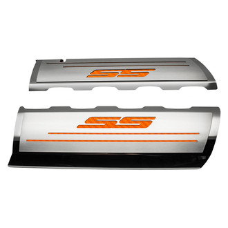 ACC® - Brushed Top Plate for Fuel Rail Covers with Orange Carbon Fiber SS Logo