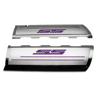 ACC® - Brushed Top Plate for Fuel Rail Covers with Purple Carbon Fiber SS Logo