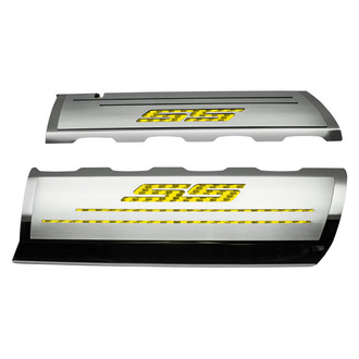 ACC® - Brushed Top Plate for Fuel Rail Covers with Yellow Carbon Fiber SS Logo