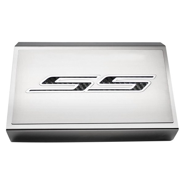 American Car Craft® - Brushed Fuse Box Plate with Black SS Logo