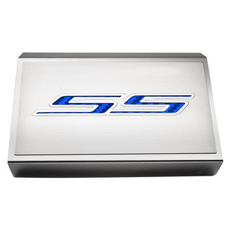 ACC® - Brushed Fuse Box Plate with Blue Carbon Fiber SS Logo