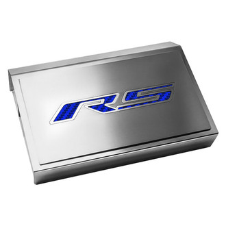 ACC® - Brushed Fuse Box Plate with Blue Carbon Fiber RS Logo