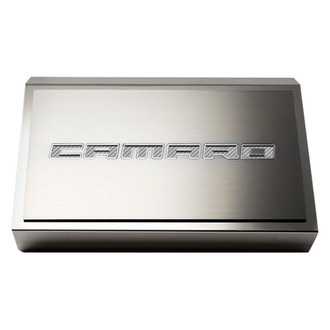ACC® - Polished Fuse Box Plate with White Carbon Fiber Camaro Logo