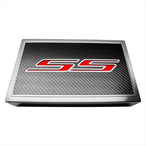 American Car Craft® - Polished Fuse Box Plate with Bright Red SS Logo