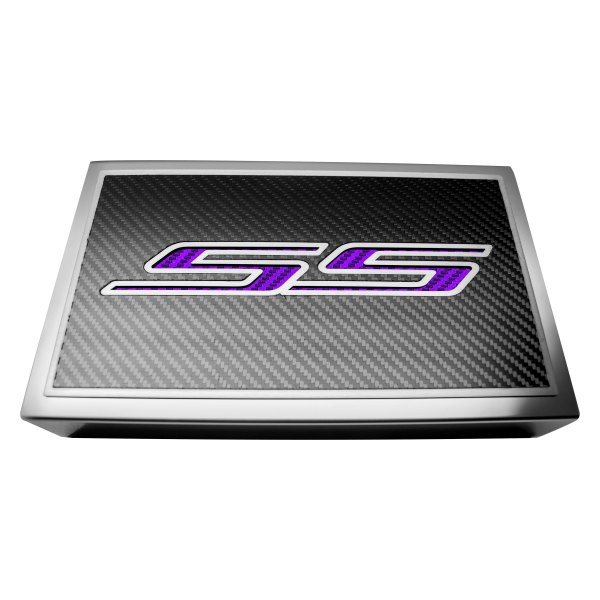 American Car Craft® - Polished Fuse Box Plate with Purple SS Logo