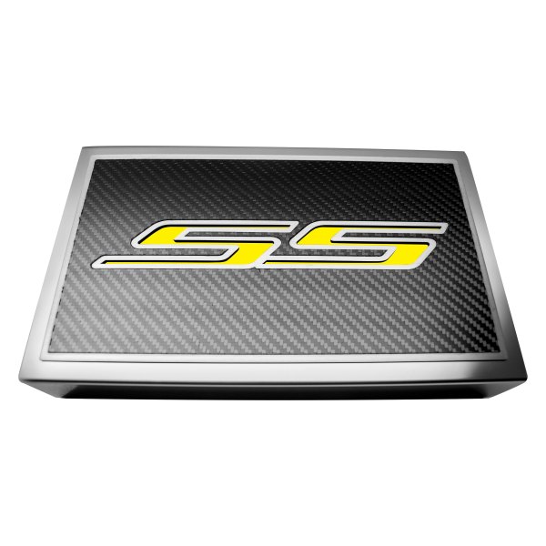 American Car Craft® - Polished Fuse Box Plate with Yellow SS Logo