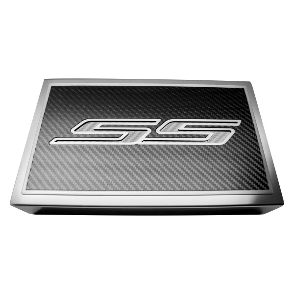 American Car Craft® - Polished Fuse Box Plate with White SS Logo