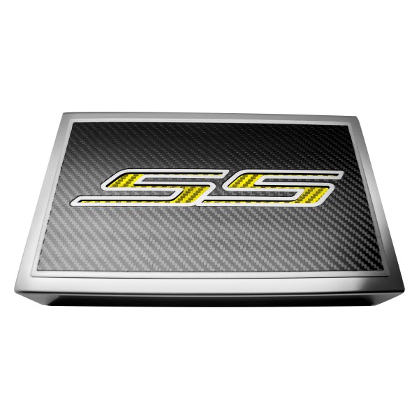 American Car Craft® - Polished Fuse Box Plate with Yellow SS Logo