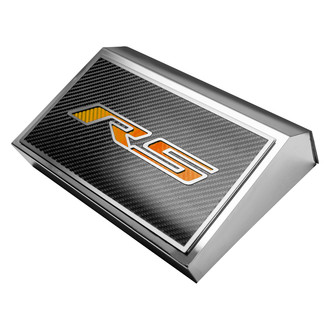 ACC® - Polished Fuse Box Plate with Orange Carbon Fiber RS Logo