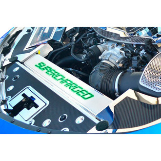 ACC® - Carbon Fiber Front Header Insert with Green Illuminated "Supercharged" Logo