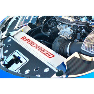 ACC® - Carbon Fiber Front Header Insert with Red Illuminated "Supercharged" Logo