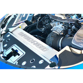 ACC® - Carbon Fiber Front Header Insert with White Illuminated "Supercharged" Logo