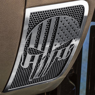 ACC® - Patriot Skull Polished Front Speaker Grilles