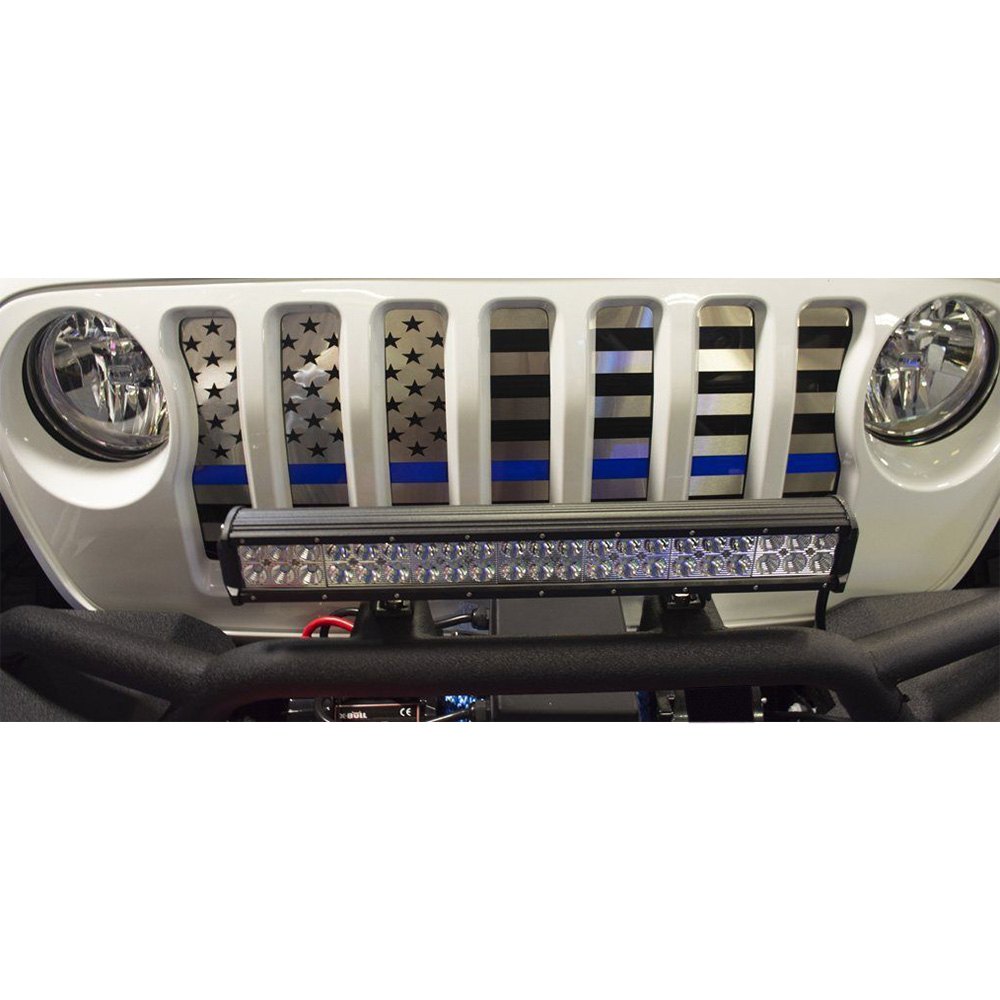 ACC® - Jeep Wrangler 2020 1-Pc American Flag Style Brushed Laser Cut Main  Grille