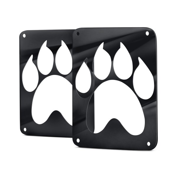 American Car Craft 142095 Paw Print Style Black Tail Light Covers