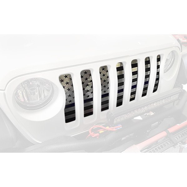 ACC® - 1-Pc American Flag Style Brushed Laser Cut Main Grille