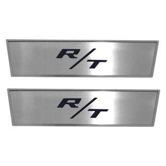 ACC® - MOPAR Licensed Brushed Front Door Badge Plates with Black R/T Logo