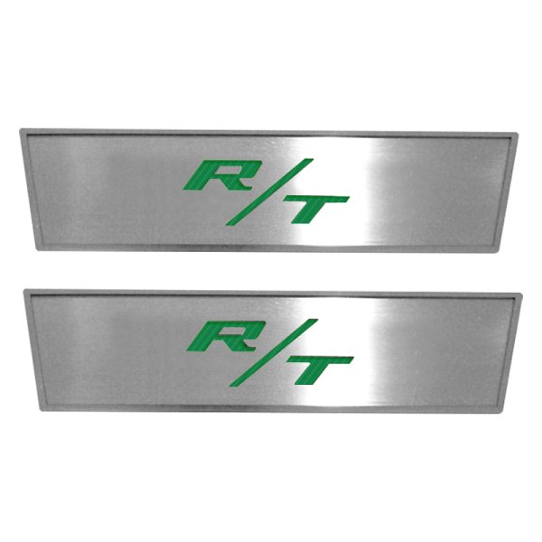 American Car Craft® - MOPAR Licensed Brushed Door Badge Plates With R/T Logo