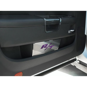 ACC® - MOPAR Licensed Brushed Front Door Badge Plates with Purple R/T Logo