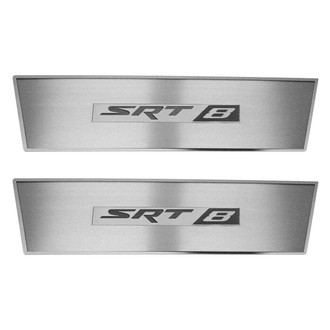 ACC® - MOPAR Licensed Brushed Door Badge Plates with Brushed Black SRT8 Logo