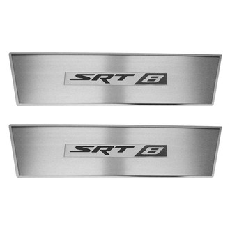 ACC® - MOPAR Licensed Brushed Door Badge Plates with Black SRT8 Logo