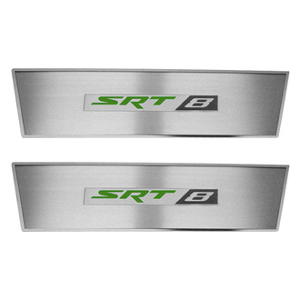 ACC® - MOPAR Licensed Brushed Door Badge Plates with Green SRT8 Logo
