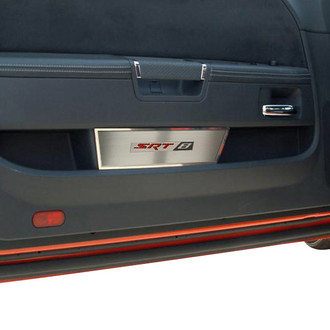 ACC® - MOPAR Licensed Brushed Door Badge Plates with Red SRT8 Logo