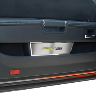 ACC® - MOPAR Licensed Brushed Door Badge Plates with Sublime Green SRT8 Logo