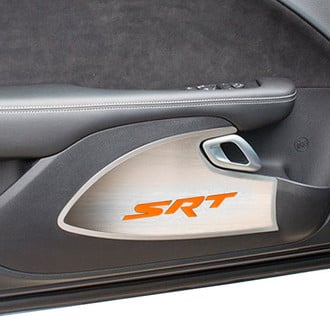 ACC® - Brushed Door Badge Plates with HEMI Orange SRT Logo
