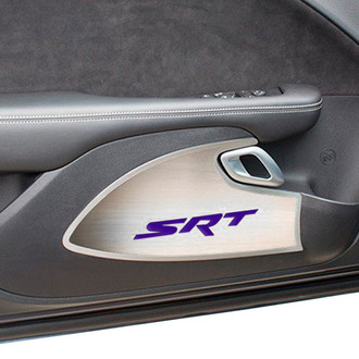ACC® - Brushed Door Badge Plates with Plum Crazy Purple SRT Logo