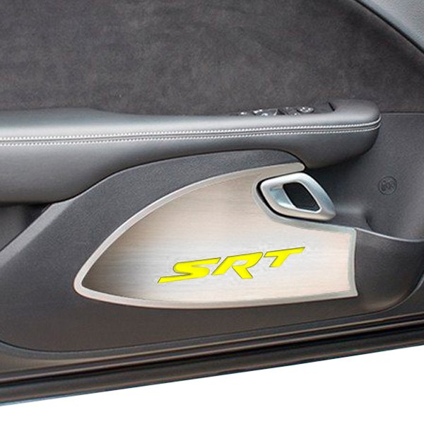 American Car Craft® - Brushed Door Badge Plates With SRT Logo