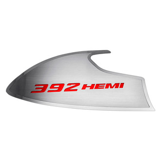 ACC® - Brushed Door Badge Plates with Bright Red 392 HEMI Logo