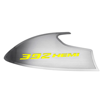ACC® - Brushed Door Badge Plates with Yellow 392 HEMI Logo