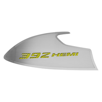 ACC® - Brushed Door Badge Plates with Yellow 392 HEMI Logo