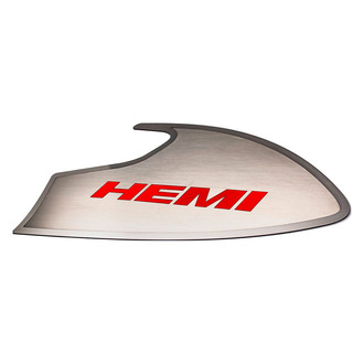 ACC® - Brushed Door Badge Plates with Bright Red HEMI Logo