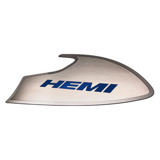 ACC® - Brushed Door Badge Plates with Dark Blue HEMI Logo