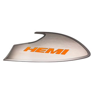 ACC® - Brushed Door Badge Plates with HEMI Orange HEMI Logo