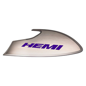 ACC® - Brushed Door Badge Plates with Plum Crazy Purple HEMI Logo