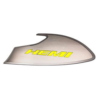 ACC® - Brushed Door Badge Plates with Yellow HEMI Logo