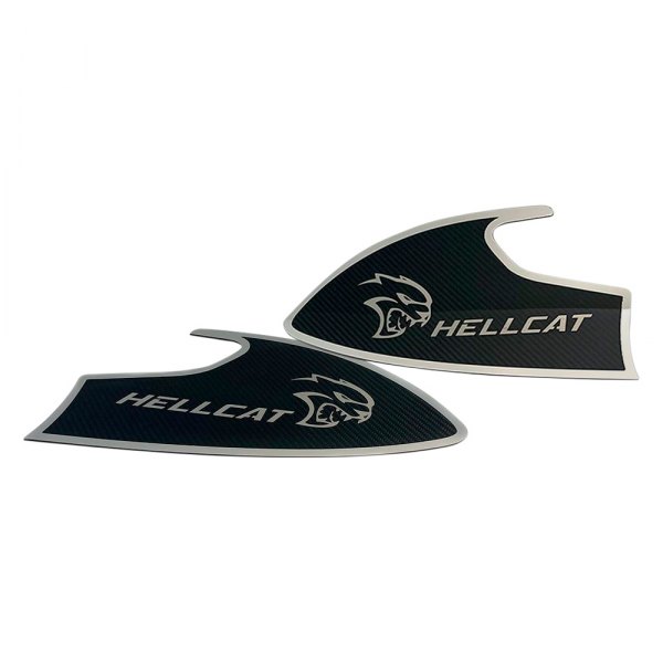 American Car Craft® - Polished Door Badge Plates with Hellcat Logo