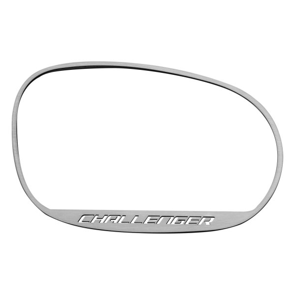 American Car Craft® - Brushed Side View Mirror Trim with Challenger Logo