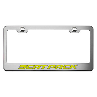 ACC® - Brushed License Plate Frame with Sublime Green Solid Scat Pack Logo