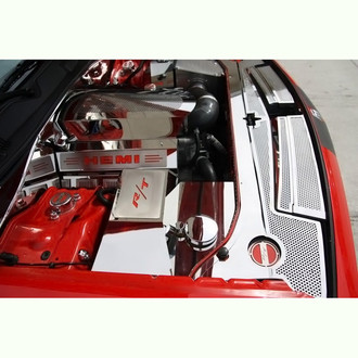 ACC® - Brushed Fuse Box Cover Top Plate with Red Carbon Fiber R/T Logo
