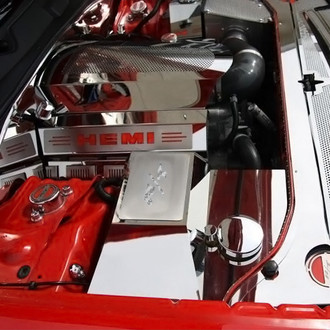 ACC® - Brushed Fuse Box Cover Top Plate with White Carbon Fiber R/T Logo