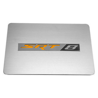 ACC® - Brushed Fuse Box Cover Top Plate with HEMI Orange Solid SRT8 Logo