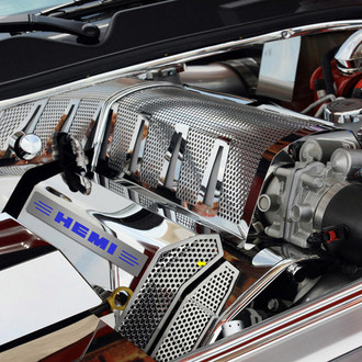 ACC® - MOPAR Licensed Series Illuminated Polished Fuel Rail Covers with HEMI Logo