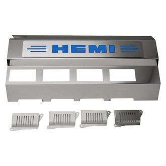 ACC® - Replacement Style Non-Illuminated Polished Fuel Rail Covers with MOPAR Blue Solid HEMI Logo