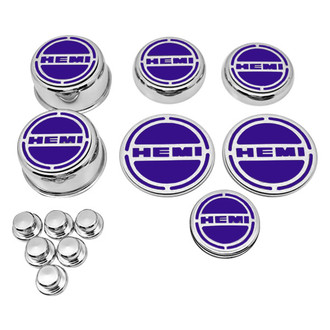 ACC® - Chrome Cap Cover Set with Plum Crazy Purple Solid HEMI Logo