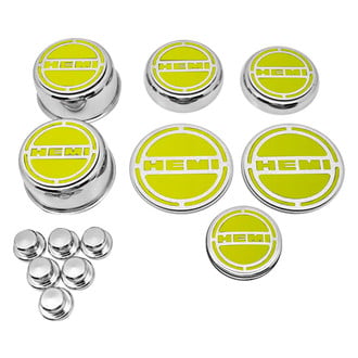ACC® - Chrome Cap Cover Set with Sublime Green Solid HEMI Logo